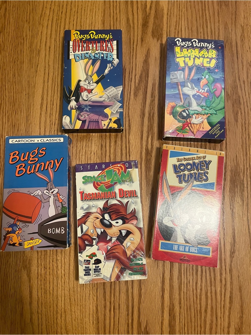 Bugs Bunny -Taz VHS Lot of 5 Loony Toons Vtg Tape Classic Cartoon Bundle